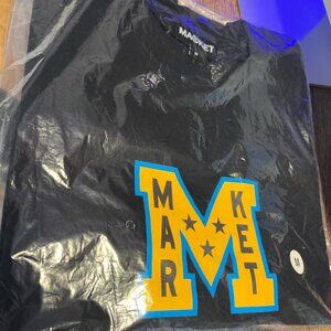 NEW Chinatown Market M Short Sleeve Shirt Size Medium: Black w/ yellow Market M